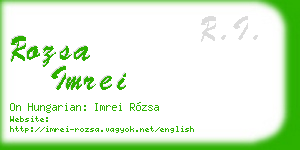 rozsa imrei business card